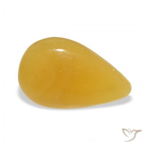 Calcite Orange doré naturelle En forme de poire, 12.36 ct, Translucide