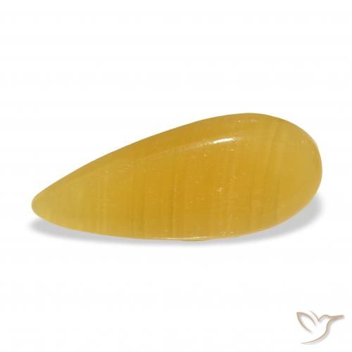 calcite Orange doré naturelle En forme de poire, 8.33 ct, Translucide