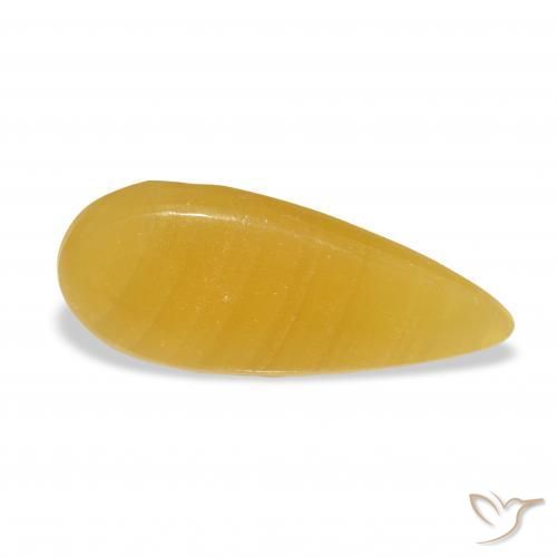 calcite Orange doré naturelle En forme de poire, 8.33 ct, Translucide