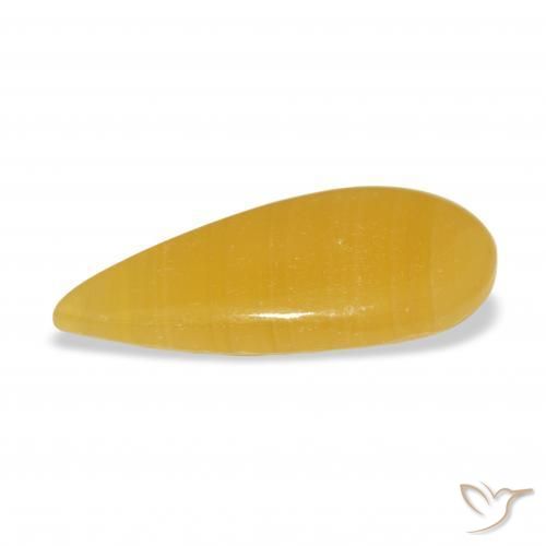 calcite Orange doré naturelle En forme de poire, 8.33 ct, Translucide