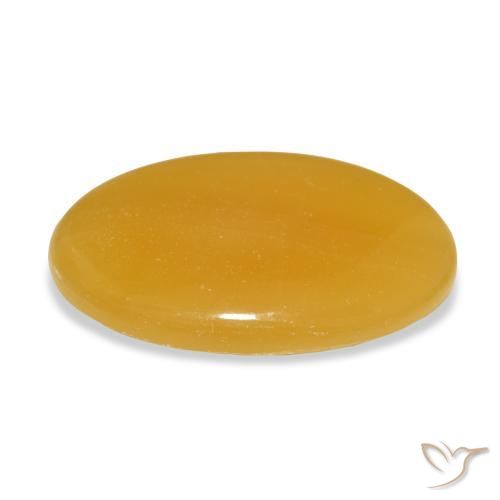 Calcite Orange doré naturelle ovale, 32.11 ct, Translucide