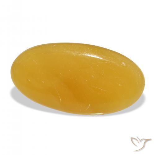 Calcite Orange doré naturelle ovale, 37.16 ct, Translucide