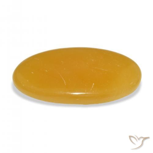 Calcite Orange doré naturelle ovale, 37.16 ct, Translucide