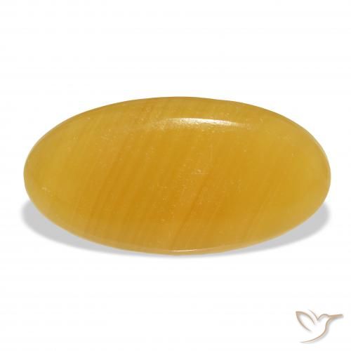 42.42ct Naturel Orange doré calcite, ovale, Translucide, Photo A