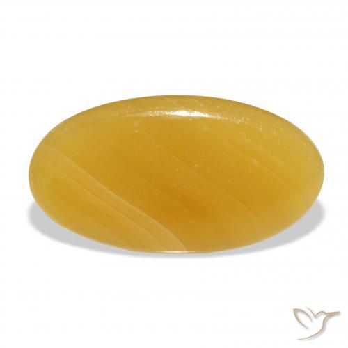 37.32ct Naturel Orange doré calcite, ovale, Translucide, Photo A