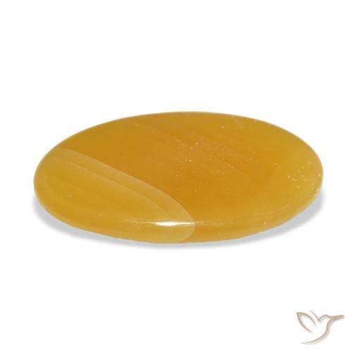 Calcite Orange doré naturelle ovale, 37.32 ct, Translucide