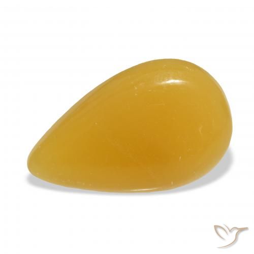 25.69ct Naturel Orange doré calcite, En forme de poire, Translucide, Photo A