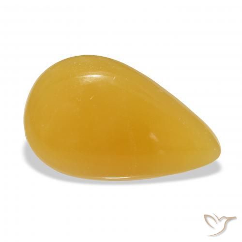 Calcite Orange doré naturelle En forme de poire, 25.69 ct, Translucide