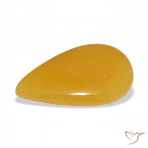Calcite Orange doré naturelle En forme de poire, 25.69 ct, Translucide