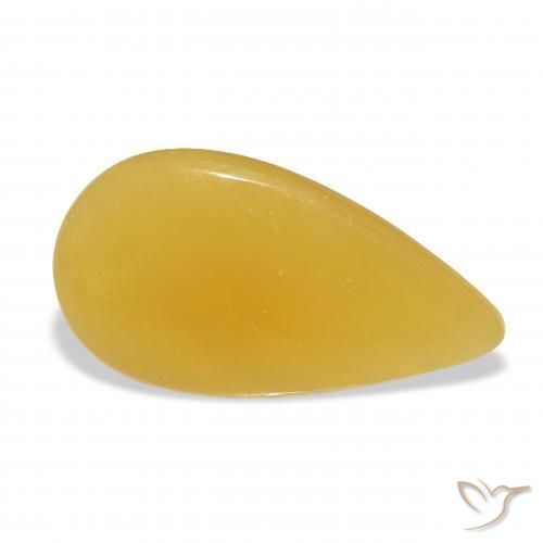 Calcite Orange doré naturelle En forme de poire, 13.24 ct, Translucide