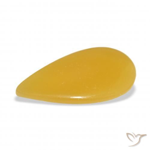 Calcite Orange doré naturelle En forme de poire, 13.24 ct, Translucide