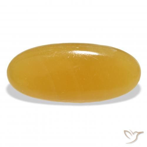 33.28ct Naturel Orange doré calcite, ovale, Translucide, Photo A