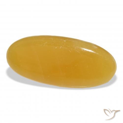 Calcite Orange doré naturelle ovale, 33.28 ct, Translucide
