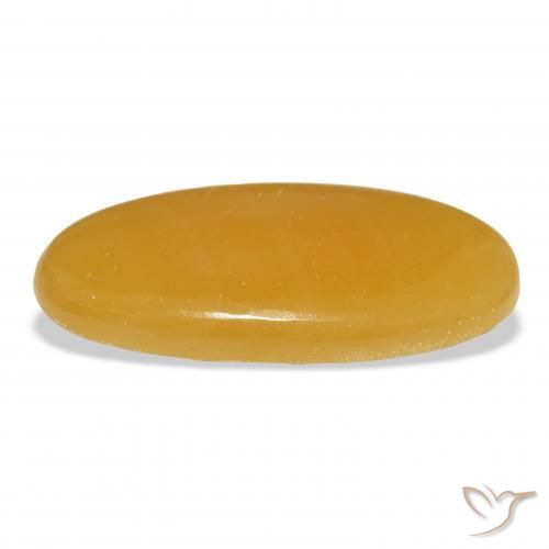 Calcite Orange doré naturelle ovale, 33.28 ct, Translucide