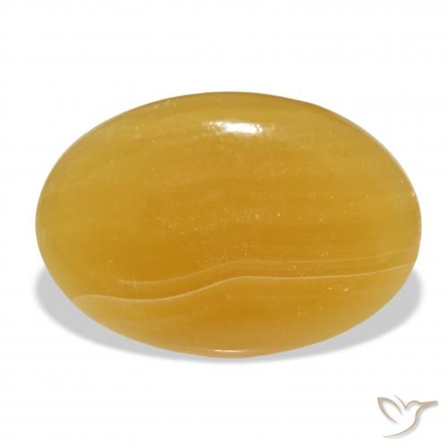 48.69ct Naturel Orange doré calcite, ovale, Translucide, Photo A