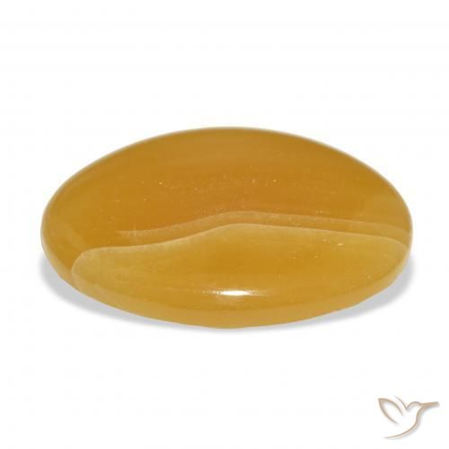 Calcite Orange doré naturelle ovale, 48.69 ct, Translucide