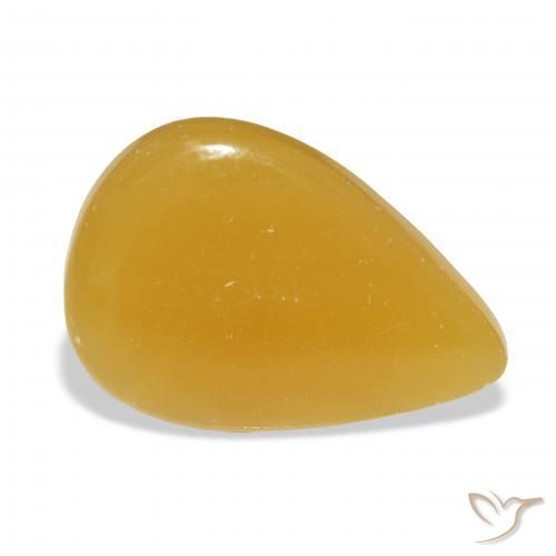 Calcite Orange doré naturelle En forme de poire, 27.87 ct, Translucide