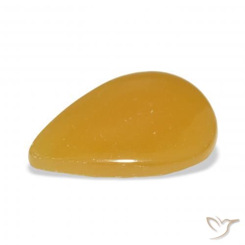 Calcite Orange doré naturelle En forme de poire, 27.87 ct, Translucide