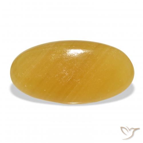 32.34ct Naturel Orange doré calcite, ovale, Translucide, Photo A