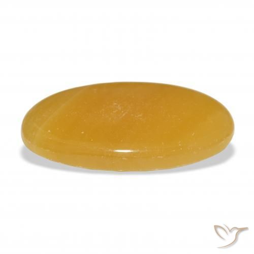 Calcite Orange doré naturelle ovale, 32.34 ct, Translucide