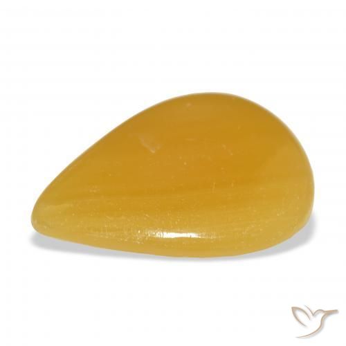 Calcite Orange doré naturelle En forme de poire, 29.16 ct, Translucide