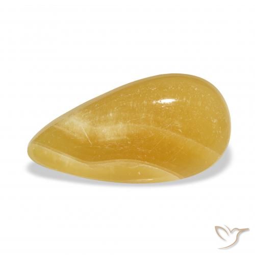 13.68ct Naturel Orange doré calcite, En forme de poire, Translucide, Photo A