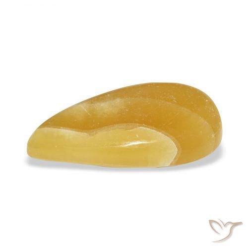 Calcite Orange doré naturelle En forme de poire, 13.68 ct, Translucide
