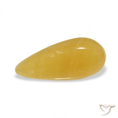 6.42ct Naturel Orange doré Calcite, En forme de poire, Translucide
