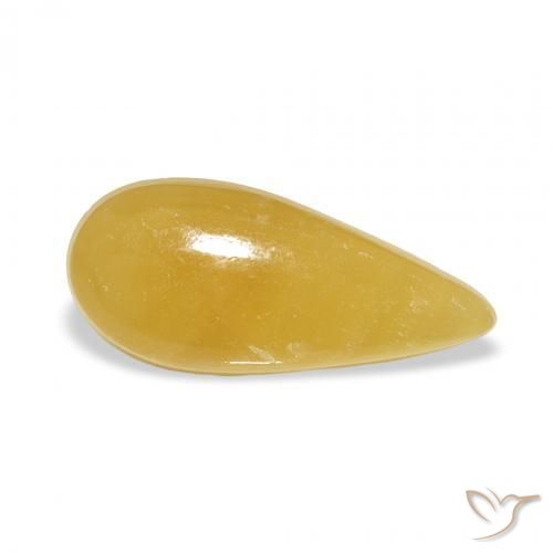 Calcite Orange doré naturelle En forme de poire, 6.42 ct, Translucide