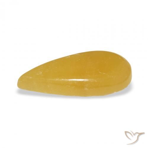 Calcite Orange doré naturelle En forme de poire, 6.42 ct, Translucide