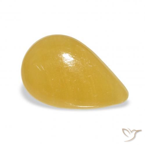 Calcite Orange doré naturelle En forme de poire, 7.28 ct, Translucide