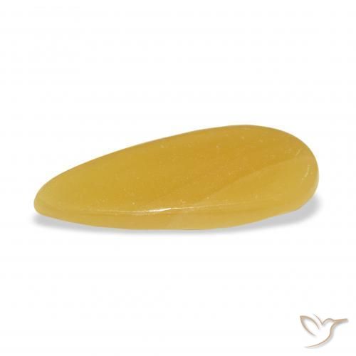 Calcite Orange doré naturelle En forme de poire, 7.32 ct, Translucide