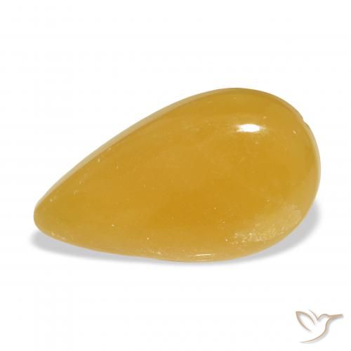 21.41ct Naturel Orange doré calcite, En forme de poire, Translucide, Photo A