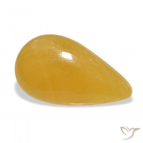 Calcite Orange doré naturelle En forme de poire, 21.41 ct, Translucide