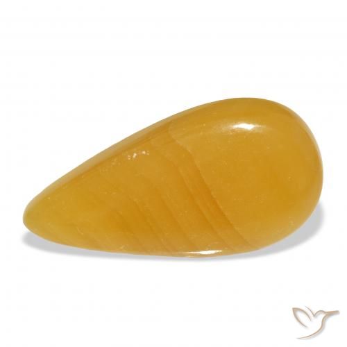 44.58ct Naturel Orange doré calcite, En forme de poire, Translucide