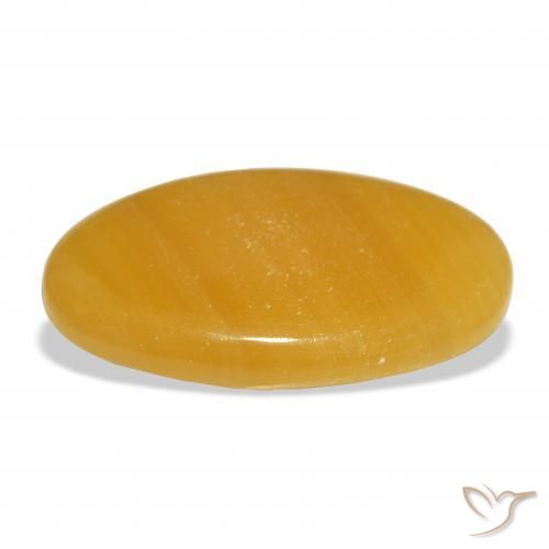 Calcite Orange doré naturelle ovale, 45.38 ct, Translucide