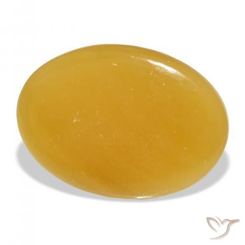 Calcite Orange doré naturelle ovale, 47.69 ct, Translucide