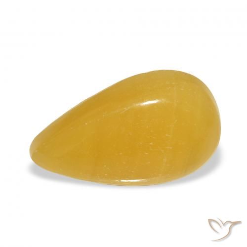 10.61ct Naturel Orange doré calcite, En forme de poire, Translucide, Photo A