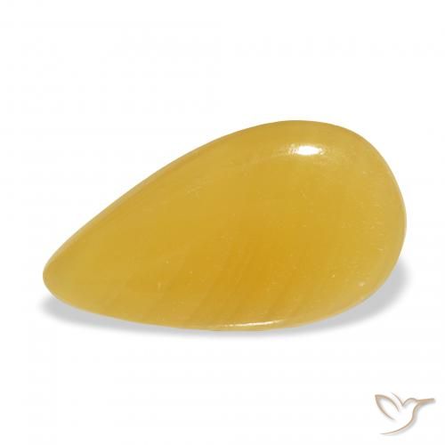 9.31ct Naturel Orange doré calcite, En forme de poire, Translucide, Photo A