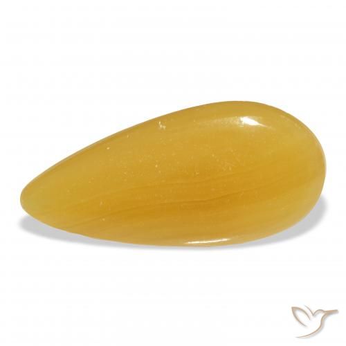 calcite Orange doré naturelle En forme de poire, 25.95 ct, Translucide