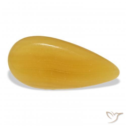 calcite Orange doré naturelle En forme de poire, 25.95 ct, Translucide