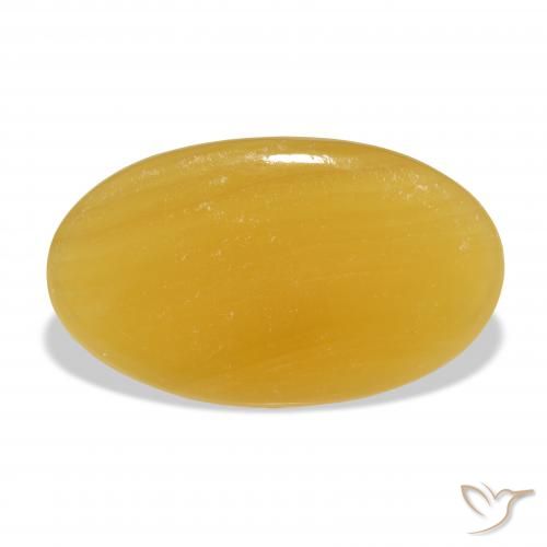 calcite Orange doré naturelle ovale, 33.20 ct, Translucide