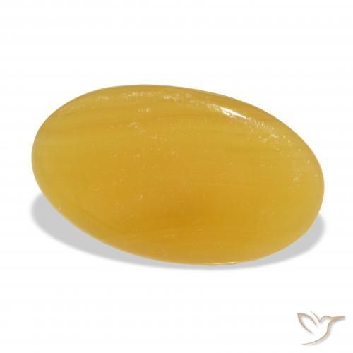 calcite Orange doré naturelle ovale, 33.20 ct, Translucide