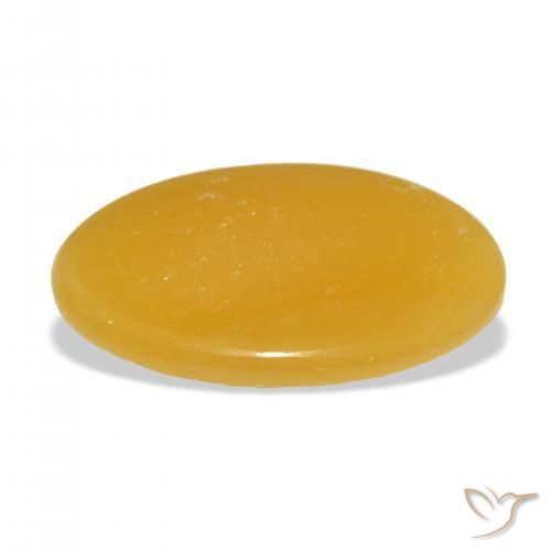 calcite Orange doré naturelle ovale, 33.20 ct, Translucide