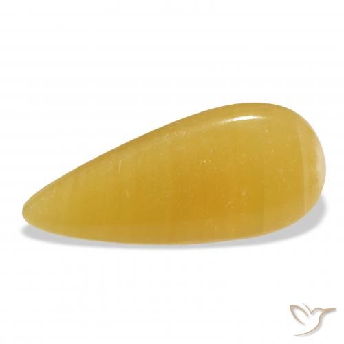 23.53ct Naturel Orange doré calcite, En forme de poire, Translucide