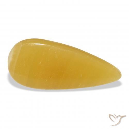 Calcite Orange doré naturelle En forme de poire, 23.53 ct, Translucide