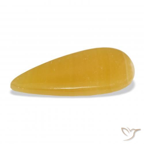 Calcite Orange doré naturelle En forme de poire, 23.53 ct, Translucide
