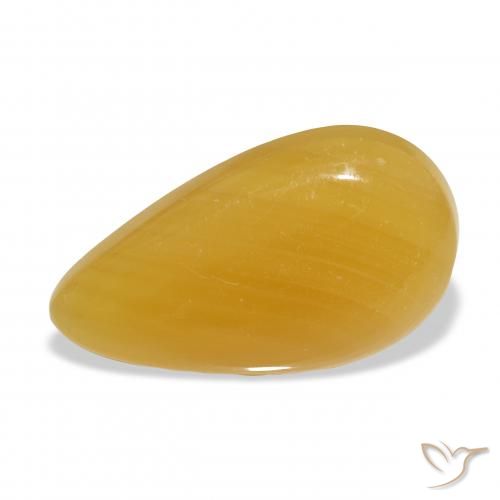 calcite Orange doré naturelle En forme de poire, 23.92 ct, Translucide