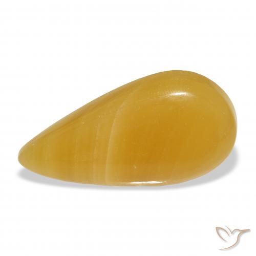 calcite Orange doré naturelle En forme de poire, 22.75 ct, Translucide