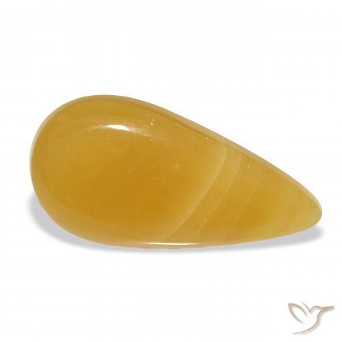 calcite Orange doré naturelle En forme de poire, 22.75 ct, Translucide